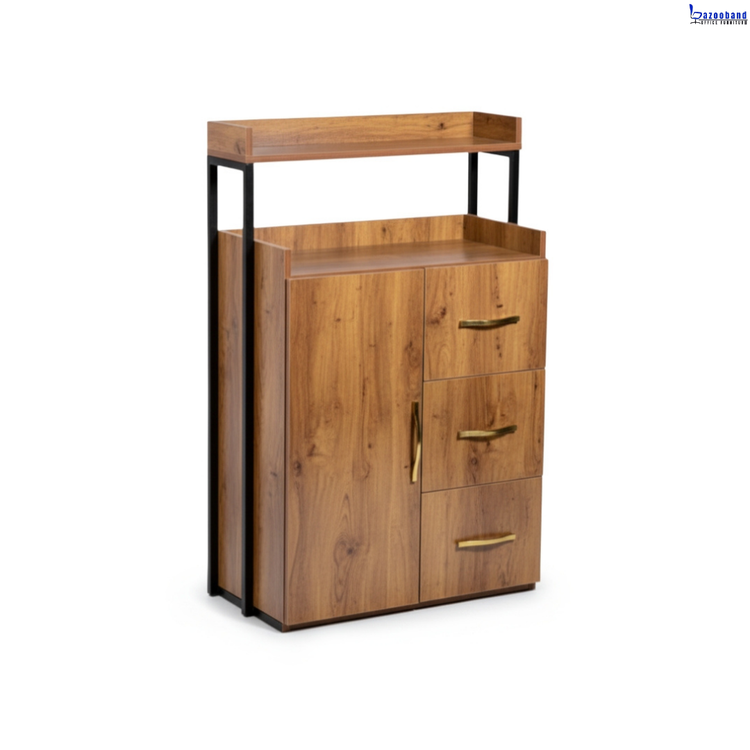 ترولی کنار آینه آرایشگاهی چوبی فلزی کد 2061