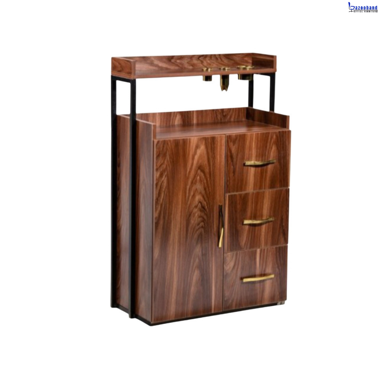 ترولی کنار آینه آرایشگاهی چوبی فلزی کد 2061