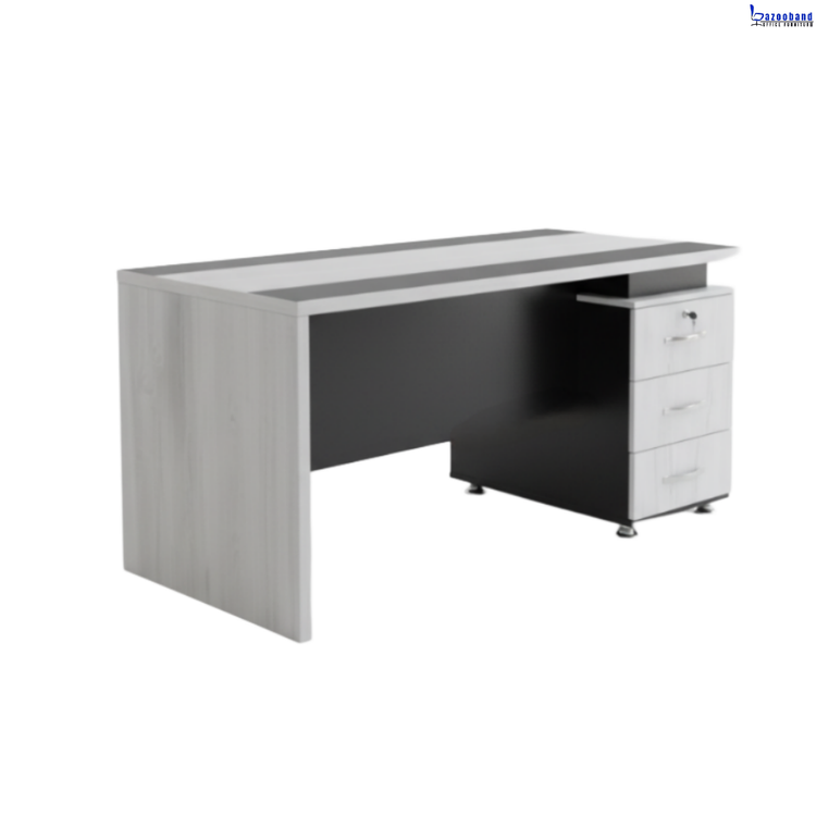 میز اداری ملامینه و ام دی اف مدل لوتوس با طراحی سفارشی