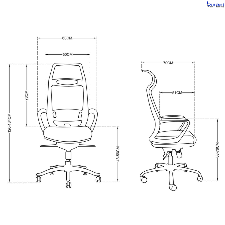 صندلی مدیریت با خاصیت مش توری کد R30-B