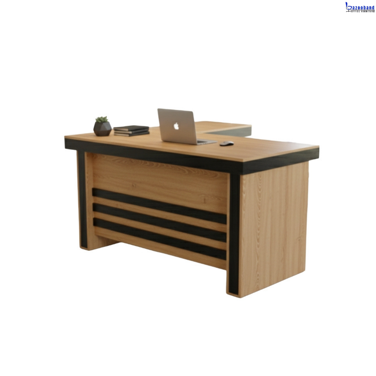 میز اداری با ال همسطح و پایه باکسی مقاوم