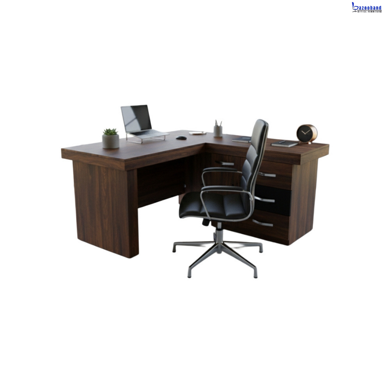 میز اداری با ال همسطح و پایه باکسی مقاوم