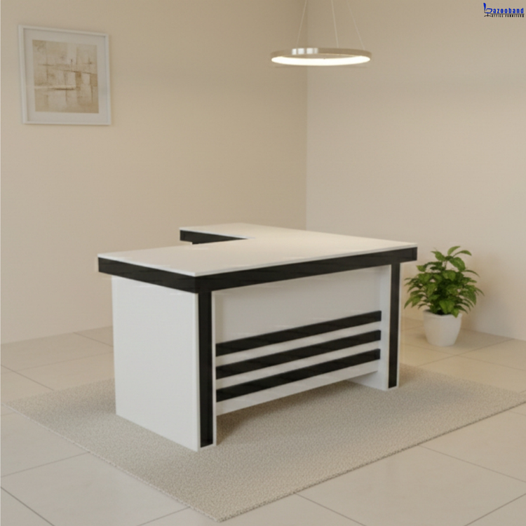 میز اداری با ال همسطح و پایه باکسی مقاوم