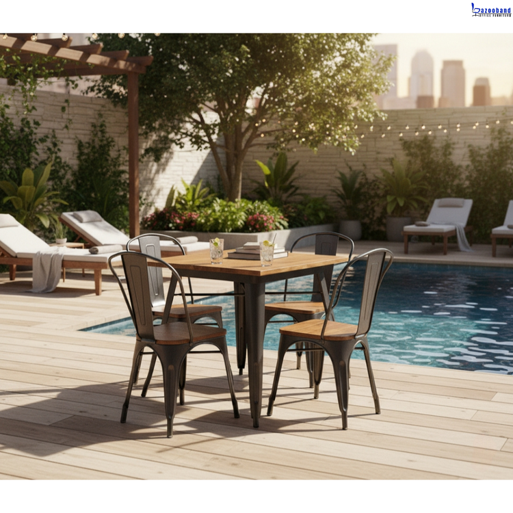 میز ناهارخوری فلزی مدل تولیکس