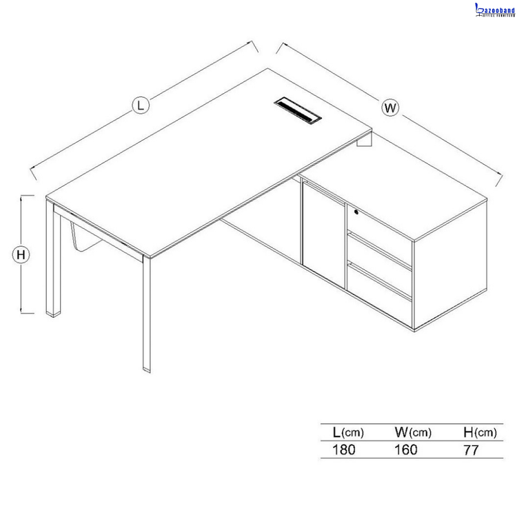 میز مدیریت ام دی اف کد 127