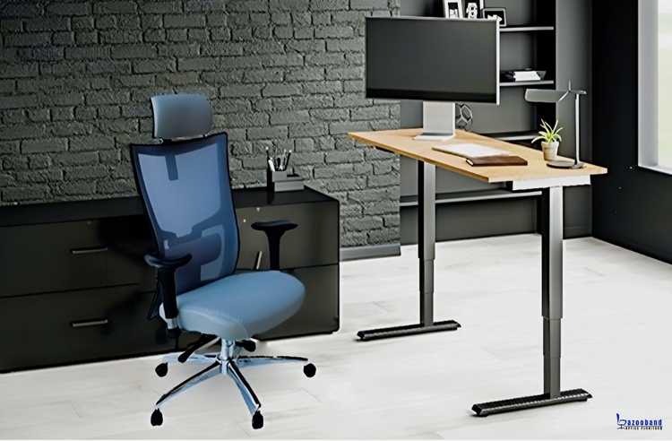 صندلی مدیریتی چرخ دار و جک دار مش توری با کد L80-ZM