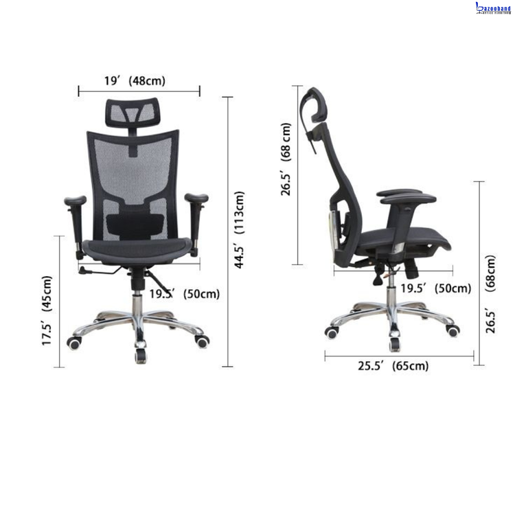 صندلی مدیریتی چرخ دار و جک دار مش توری با کد L80-ZM